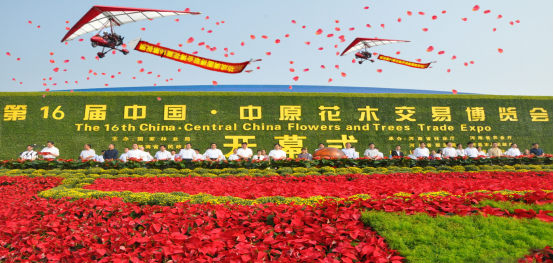 第16届中原花木交易博览会航空嘉年华 广告招商 花博会简介 第十六届中国·中原花木交易博览会将于9月26在具有"中国花木第一县"美称的河南省许昌市鄢陵县举办。本届花博会将以“平原林海•魅力花都”为主题,展示内容以绿化苗木为主,涉及鲜花、盆花、盆景、观叶植物、种子、种苗、干花、花肥、花药、基质、园林机械及与花卉相关的产品。本届花博会共包括4个层面22项活动。其中“花事活动”就有12项;政府主导的活动有3项,分别是新